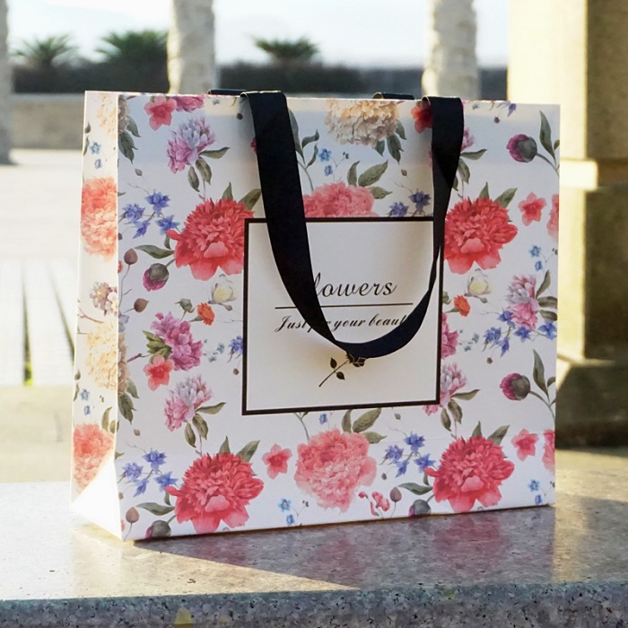 full color printing own brand flower business gifts paper bag